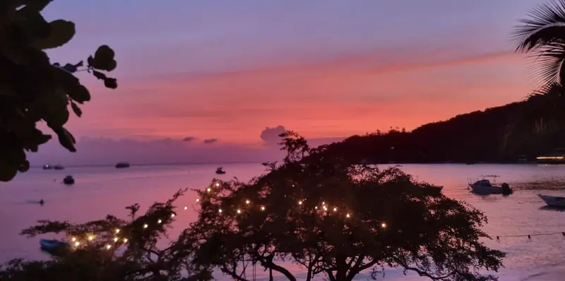 Pink sunset over Chalok Bay
